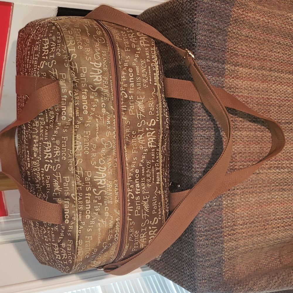 ππ€π VINTAGE FRANCE PARIS TAPESTRY CARRY-ON WEEKENDER TRAVEL LUGGAGE TOUR BAG - Picture 7 of 14